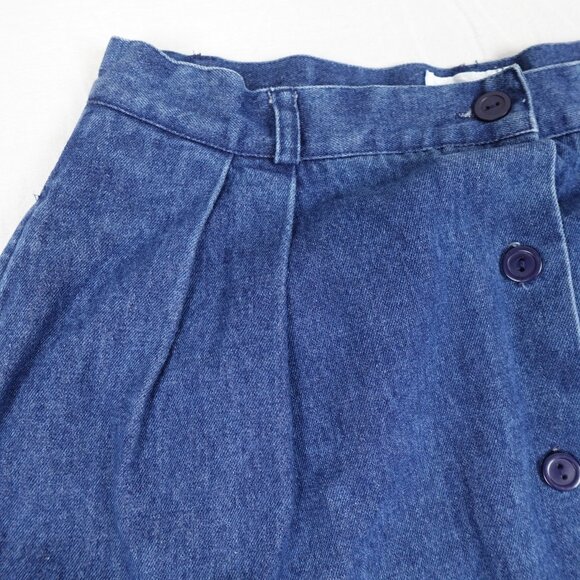 Vintage Tabi International Jean Skirt Womens 16 Maxi Pleated 100% Cotton Denim - Picture 4 of 11